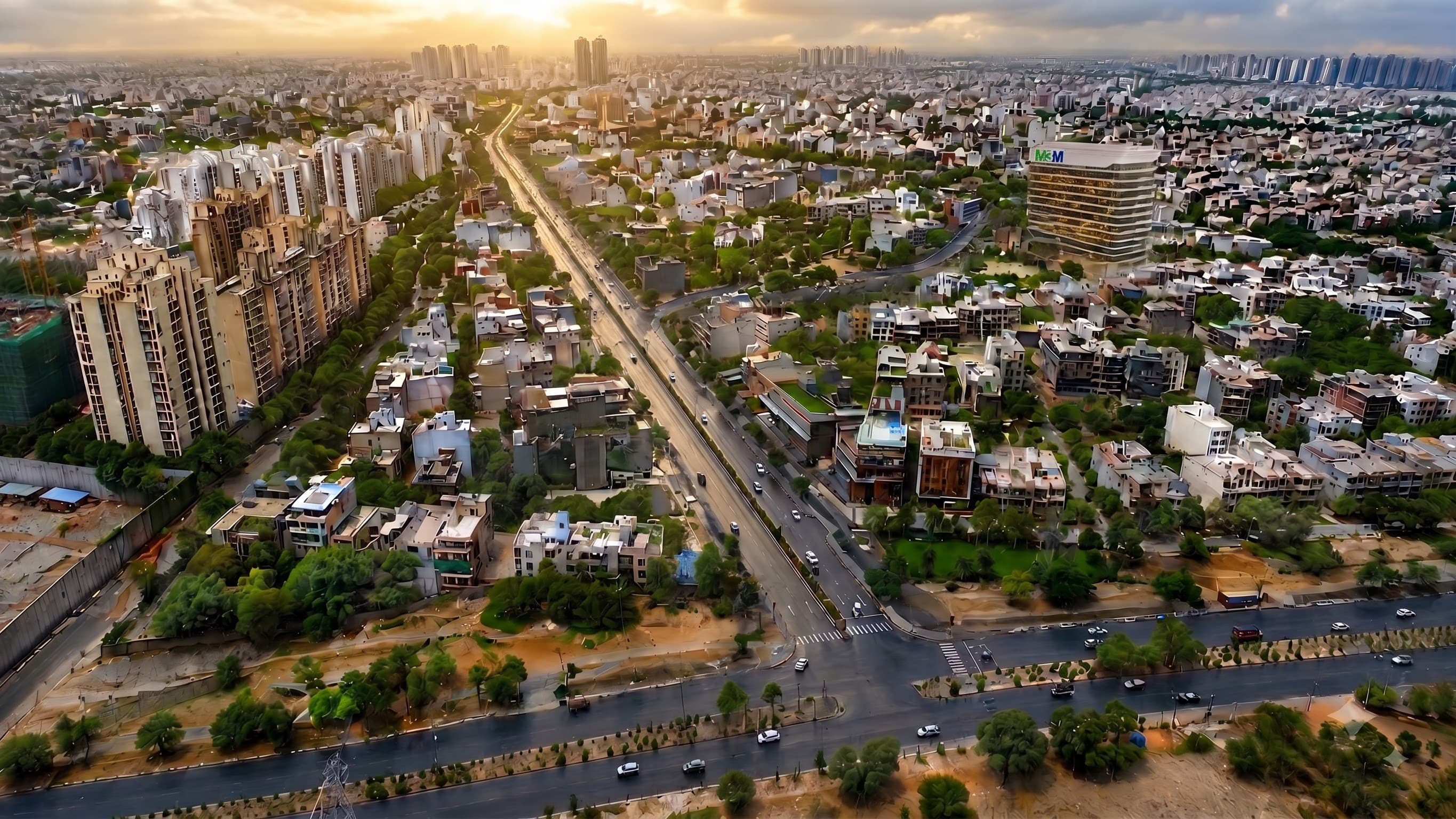M3M Paragon 57 Sector 57 Gurugram aerial skyline context